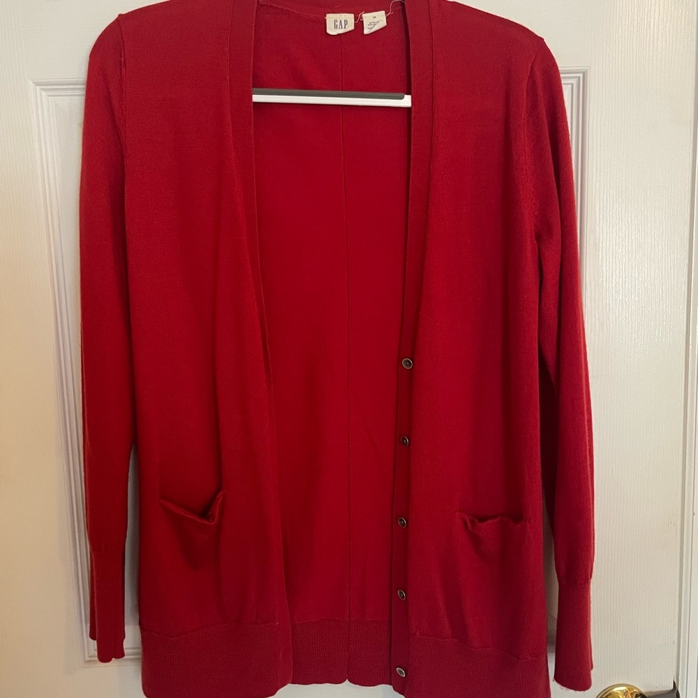 GAP Women's Vibrant Red Cardigan
